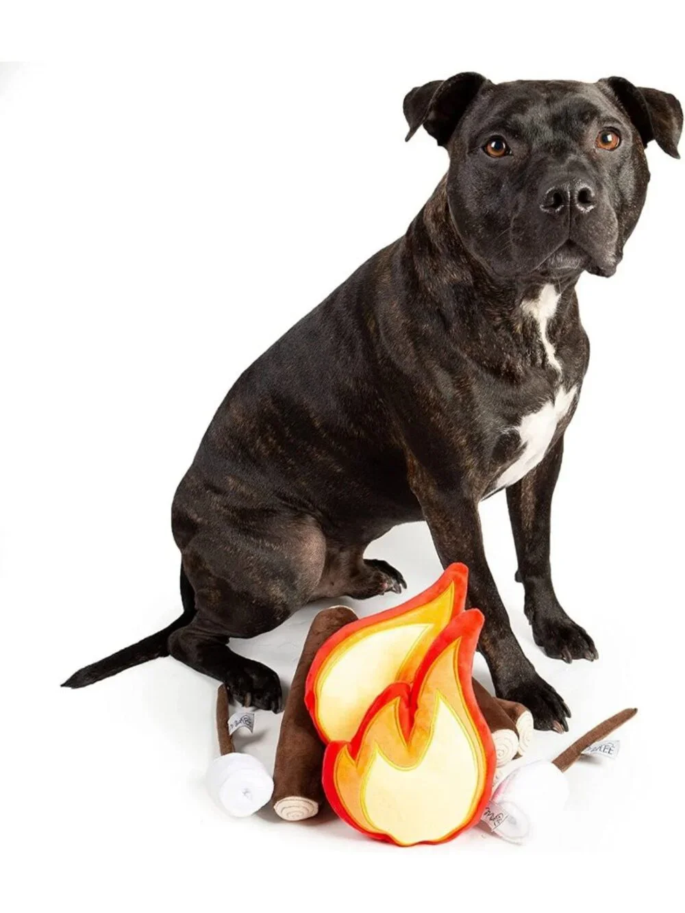 Durable Campfire Dog Toy - Squeaky Plush for Interactive Play & Fetch Fun